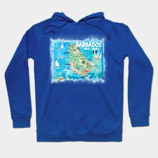 Barbados_Illustrated_Travel_Map_With_RoadsS Hoodie